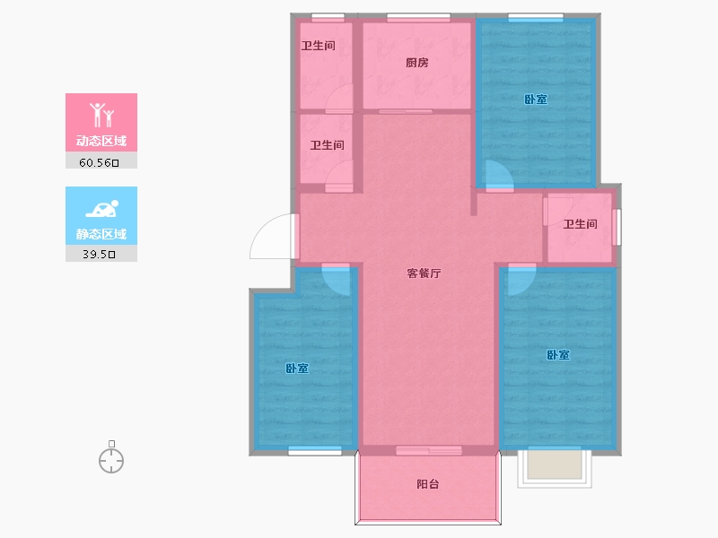 陕西省-宝鸡市-水岸新城-89.00-户型库-动静分区