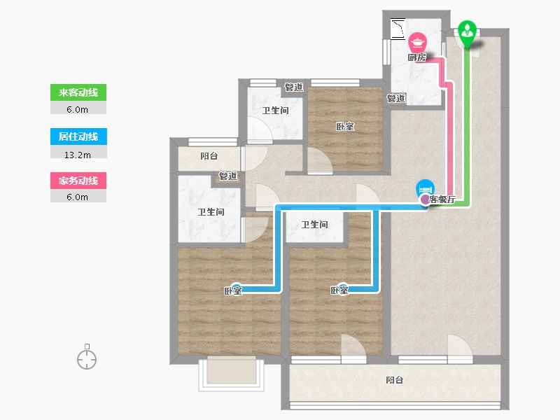 山西省-太原市-华润公元九里-85.95-户型库-动静线