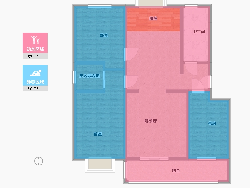 甘肃省-金昌市-天庆 金水湖畔-106.00-户型库-动静分区