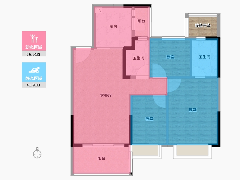 浙江省-杭州市-恒大观澜府-92.00-户型库-动静分区