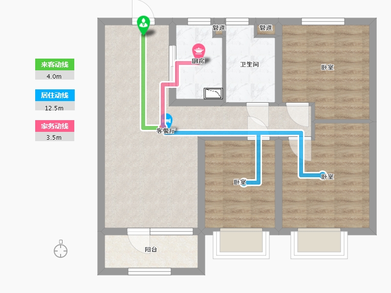 山西省-太原市-华润公元九里-65.56-户型库-动静线