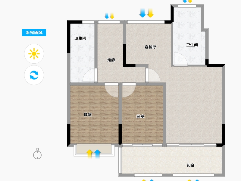 江苏省-泰州市-桃源府南苑-150.00-户型库-采光通风