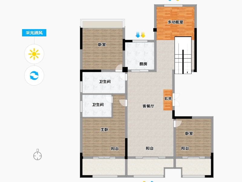 江苏省-苏州市-姑苏正弘府-206.00-户型库-采光通风