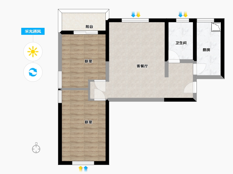 甘肃省-兰州市-新西部兰州印象-67.05-户型库-采光通风