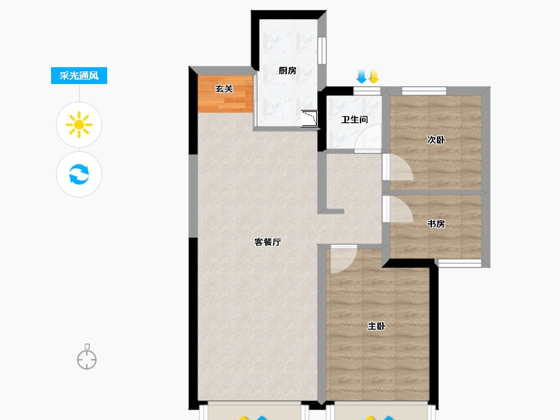 甘肃省-天水市-保利堂悦-68.02-户型库-采光通风