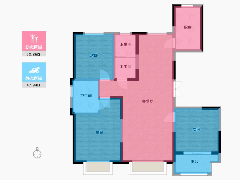 河北省-保定市-王府壹号-87.80-户型库-动静分区