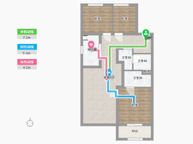 山西省-太原市-万科城市之光•东望-70.52-户型库-动静线