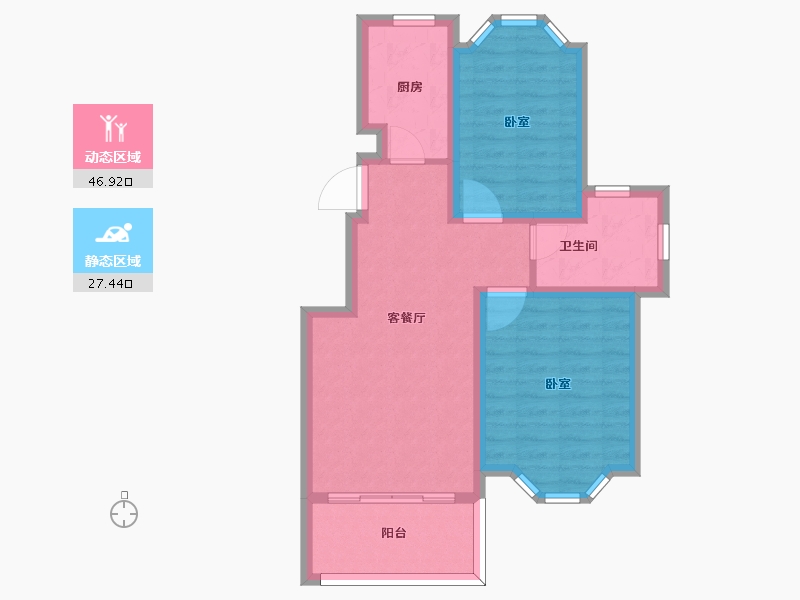 江苏省-扬州市-蜀冈金地-66.09-户型库-动静分区