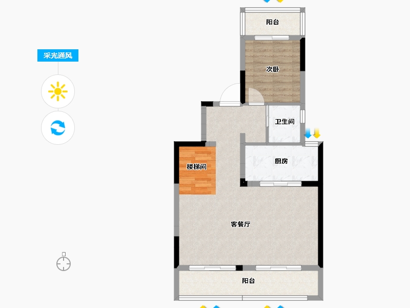 浙江省-杭州市-地铁万科未来天空之城-71.38-户型库-采光通风