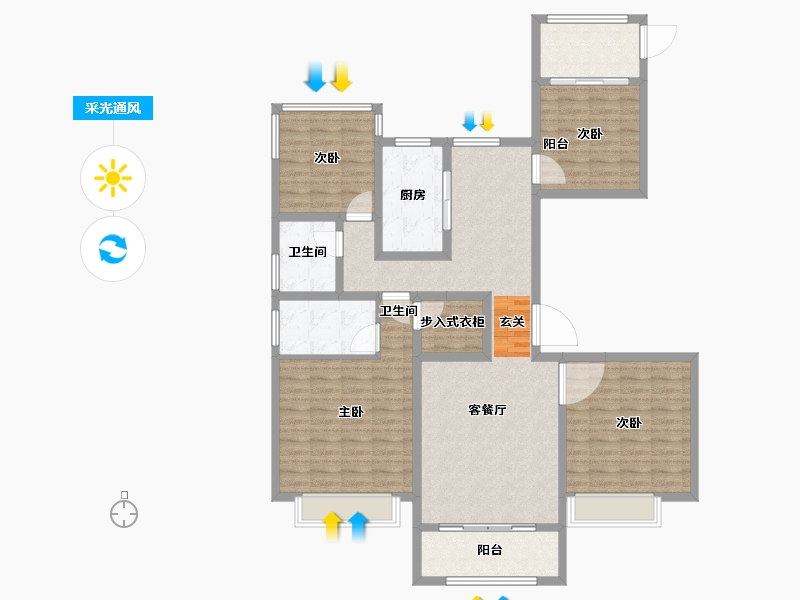 浙江省-台州市-江山一品-132.00-户型库-采光通风