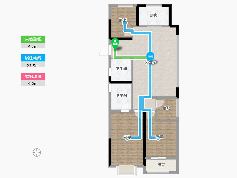 浙江省-杭州市-臻源锦宁里-93.33-户型库-动静线