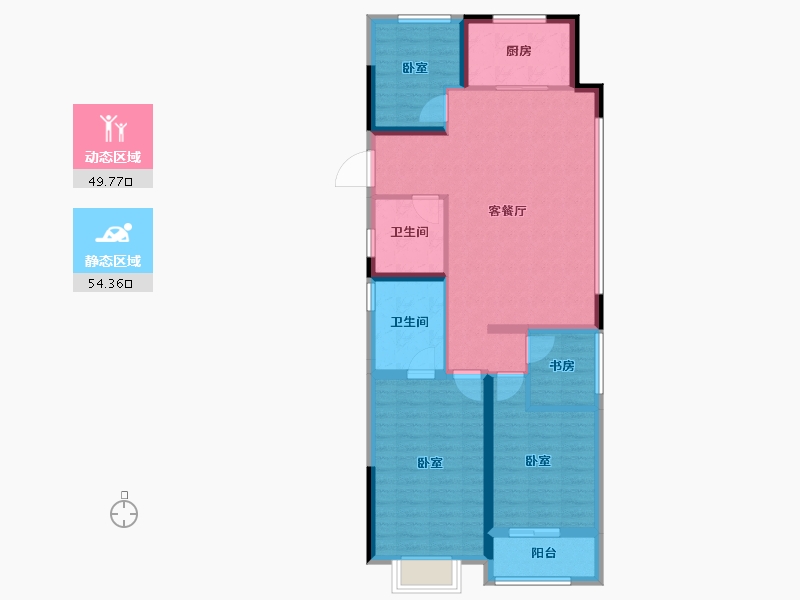 浙江省-杭州市-臻源锦宁里-93.33-户型库-动静分区