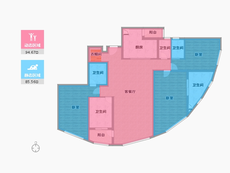 浙江省-杭州市-永和府-161.86-户型库-动静分区