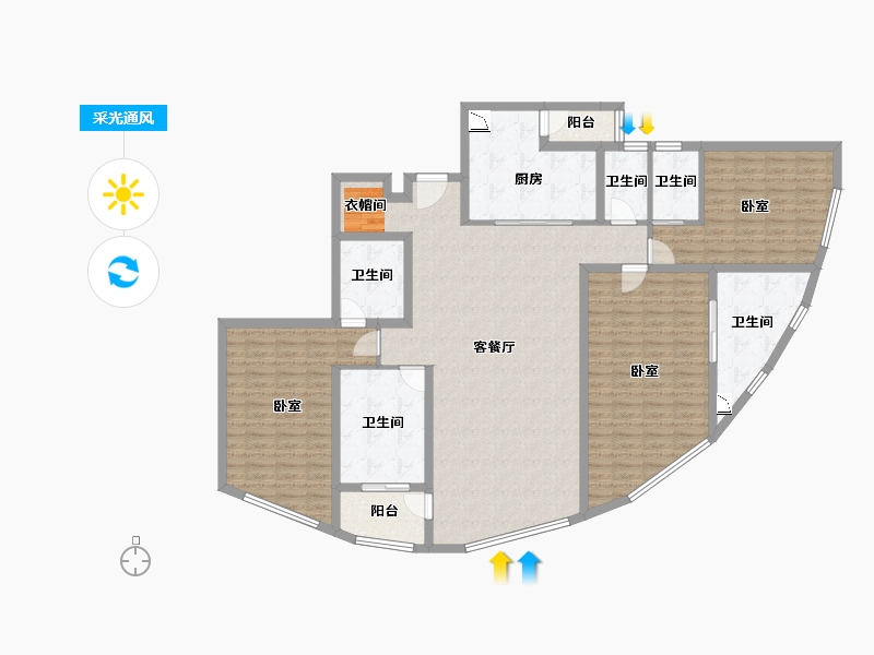 浙江省-杭州市-永和府-161.86-户型库-采光通风