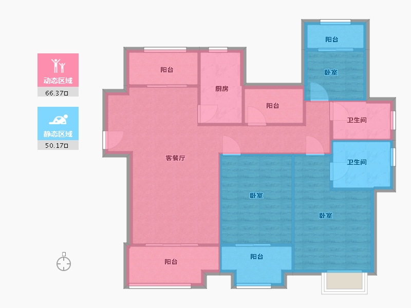 江苏省-苏州市-弘阳上湖-106.00-户型库-动静分区