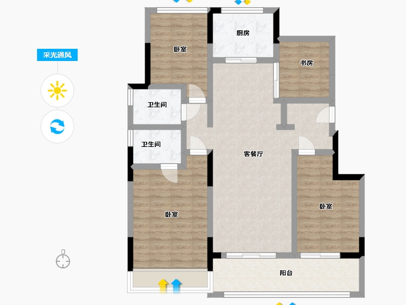 浙江省-杭州市-祥生云境-100.00-户型库-采光通风