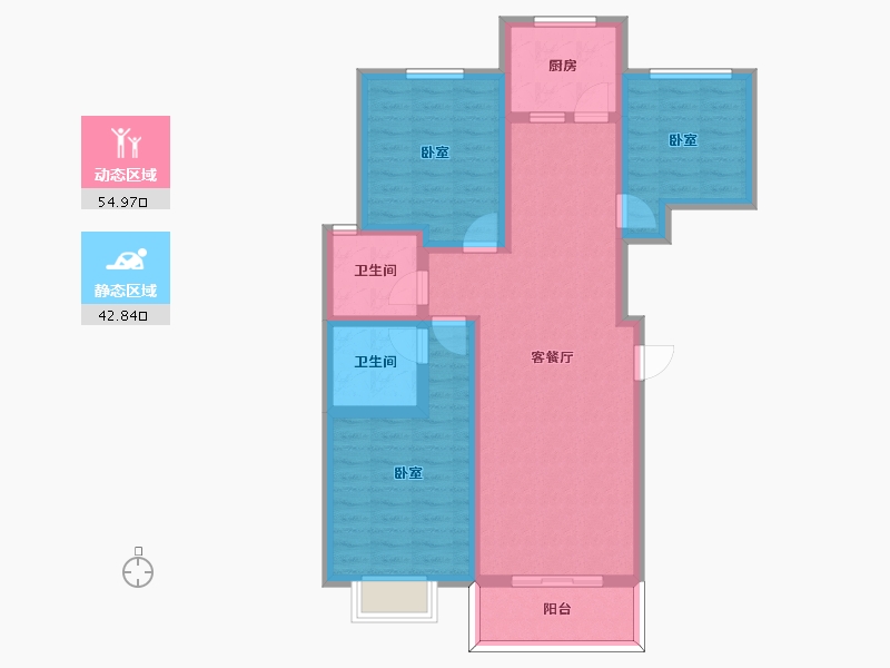 陕西省-咸阳市-海城华府-86.21-户型库-动静分区