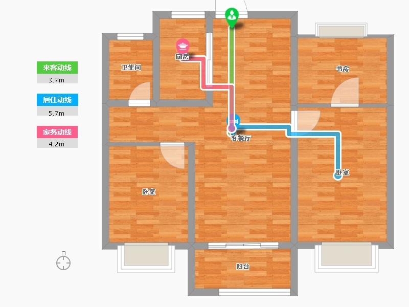 江苏省-泰州市-恒富新城樾府-78.01-户型库-动静线