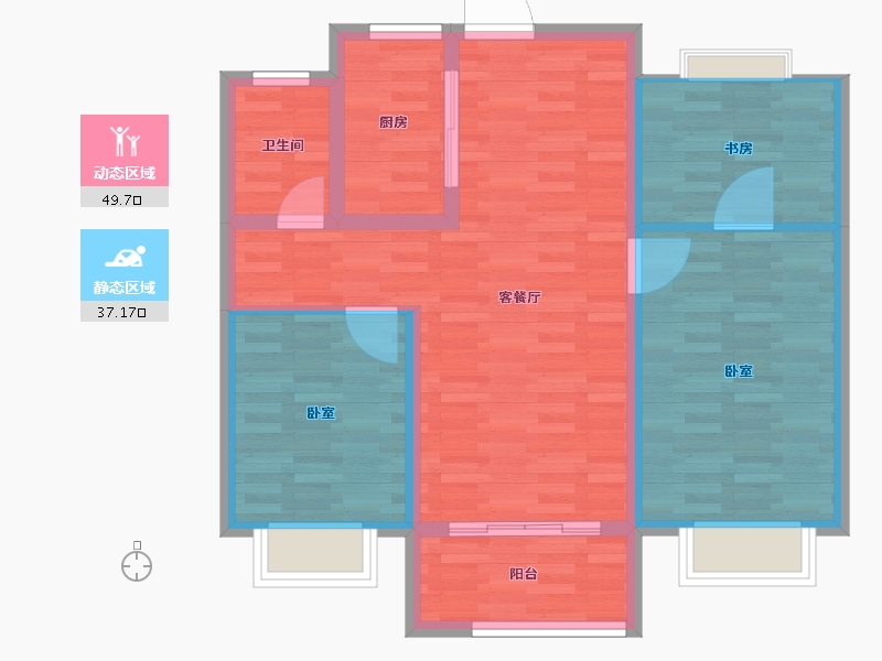 江苏省-泰州市-恒富新城樾府-78.01-户型库-动静分区