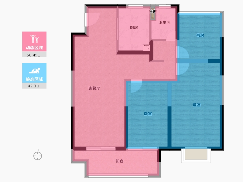 江苏省-苏州市-中旅运河名著-90.01-户型库-动静分区