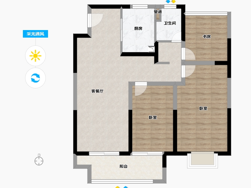 江苏省-苏州市-中旅运河名著-90.01-户型库-采光通风