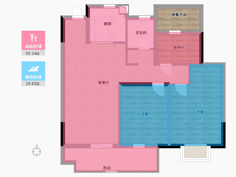 江苏省-南通市-如东中梁首府壹号-76.00-户型库-动静分区