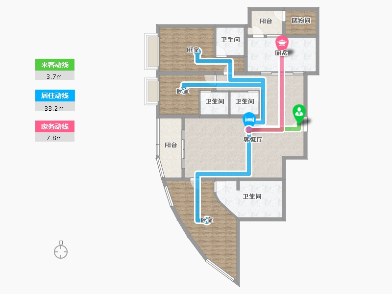 浙江省-杭州市-永和府-147.74-户型库-动静线