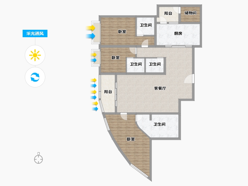 浙江省-杭州市-永和府-147.74-户型库-采光通风