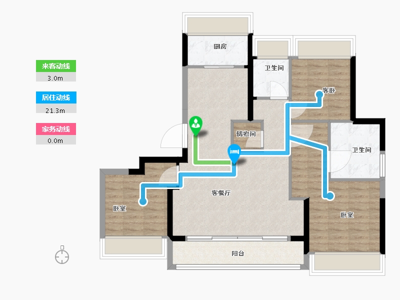 浙江省-杭州市-联发溪语宸庐-92.00-户型库-动静线