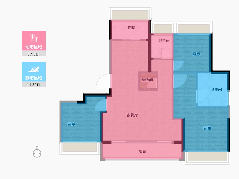 浙江省-杭州市-联发溪语宸庐-92.00-户型库-动静分区