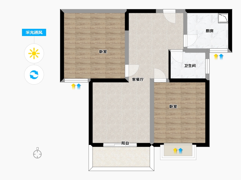 甘肃省-兰州市-新西部兰州印象-72.45-户型库-采光通风