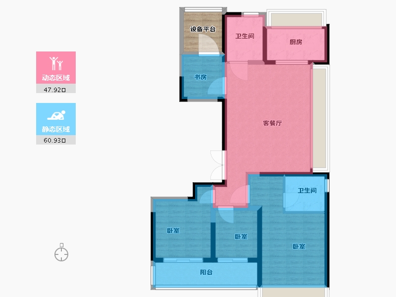 浙江省-杭州市-联发溪语宸庐-102.00-户型库-动静分区