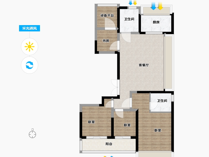 浙江省-杭州市-联发溪语宸庐-102.00-户型库-采光通风