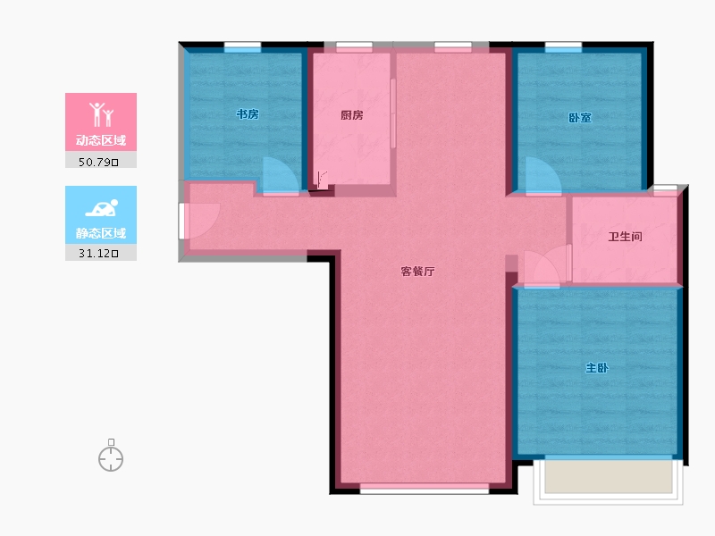 甘肃省-兰州市-保利领秀山-73.19-户型库-动静分区