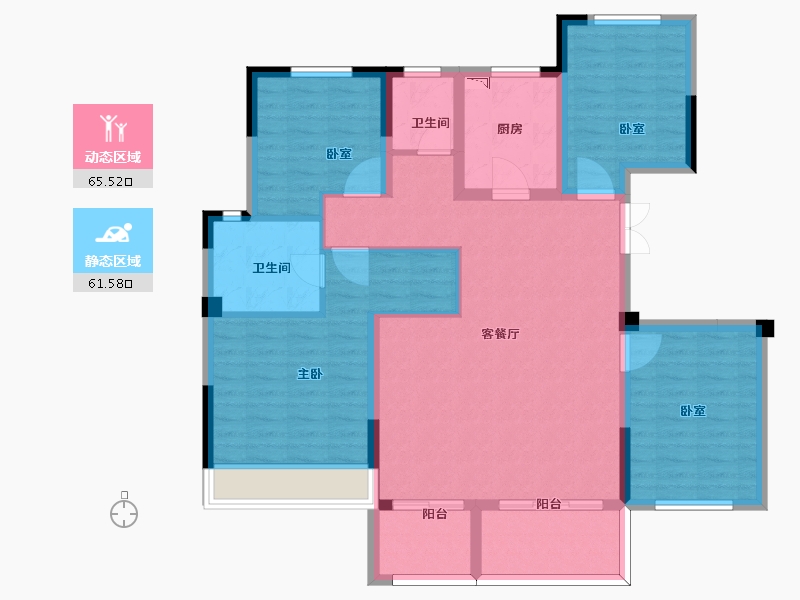 江苏省-扬州市-佳源玖珑湾-114.05-户型库-动静分区