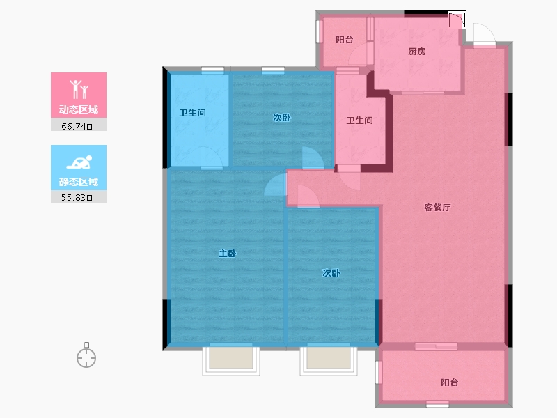 江苏省-南通市-南通恒大林溪郡-111.00-户型库-动静分区