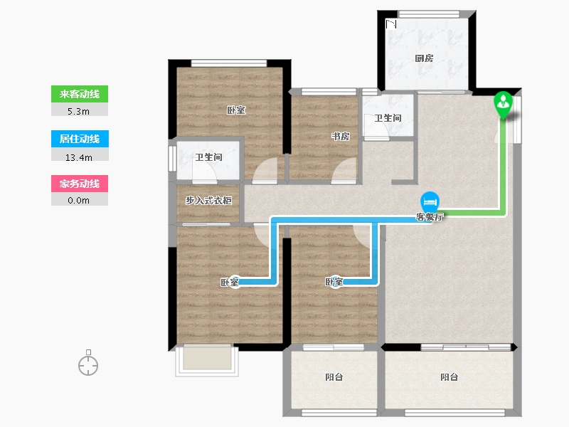 江苏省-扬州市-SM水岸云庭-109.00-户型库-动静线