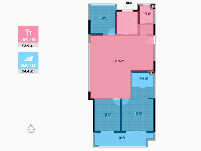 江苏省-苏州市-中旅运河名著-102.00-户型库-动静分区