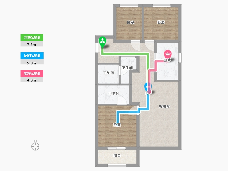 山西省-太原市-万科城市之光•东望-71.56-户型库-动静线