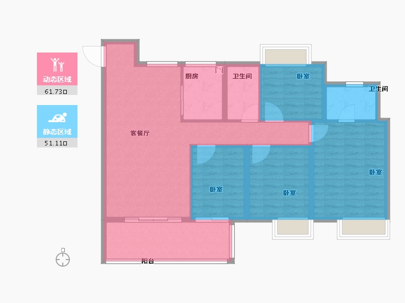 江西省-抚州市-华章三科状元台-102.00-户型库-动静分区