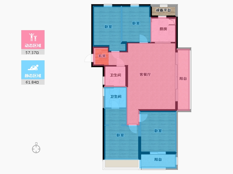 浙江省-杭州市-庆丰拥涛府-108.96-户型库-动静分区