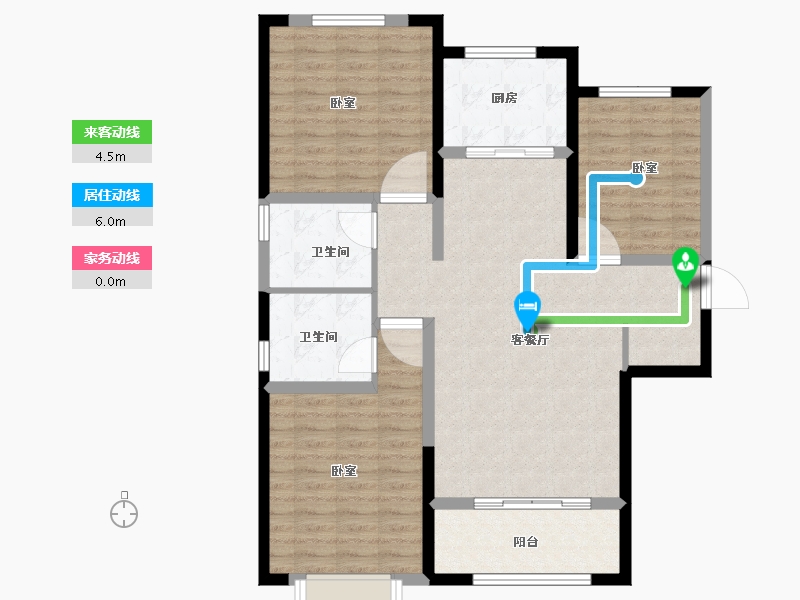 陕西省-渭南市-白水汇邦中央公馆-101.00-户型库-动静线