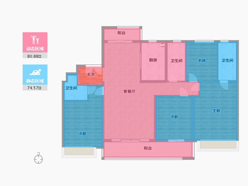 江苏省-盐城市-凤凰汇天辰府-140.82-户型库-动静分区