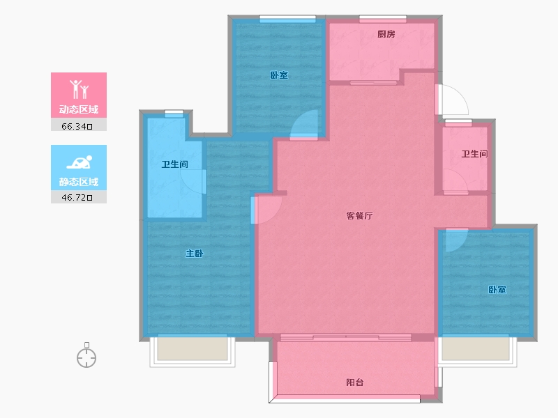 江苏省-扬州市-万科运河湾-102.16-户型库-动静分区