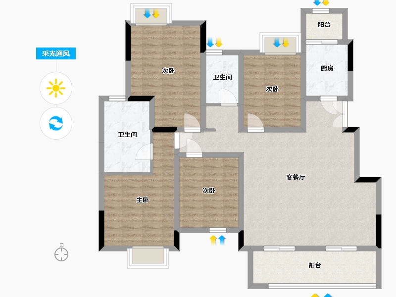 四川省-成都市-天悦国际-117.27-户型库-采光通风