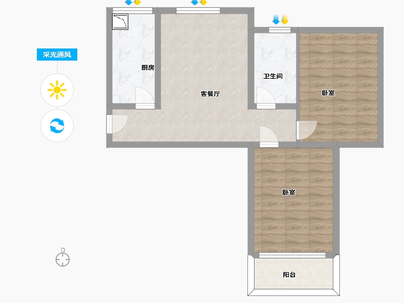 甘肃省-兰州市-新西部兰州印象-68.25-户型库-采光通风