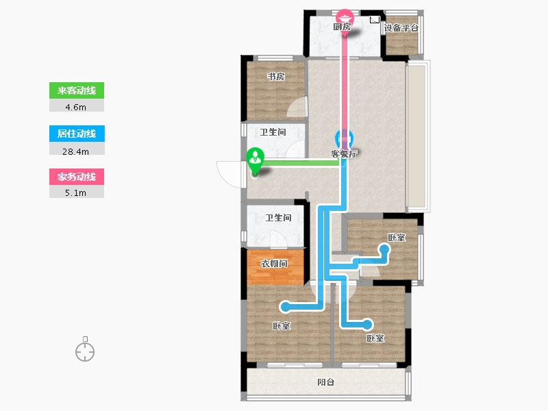 浙江省-杭州市-融信展望-111.00-户型库-动静线