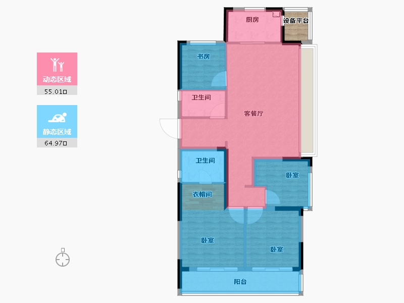 浙江省-杭州市-融信展望-111.00-户型库-动静分区