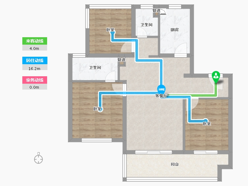 江苏省-苏州市-碧桂园伴山澜湾-74.05-户型库-动静线