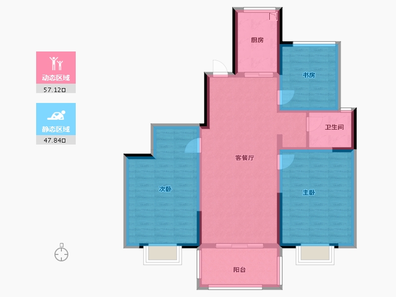 江苏省-盐城市-港湾明珠南苑-93.90-户型库-动静分区